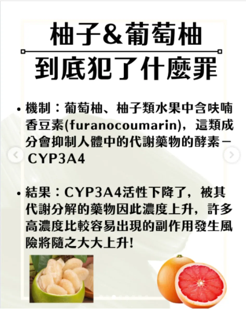 葡萄柚增強藥物副作用的原理