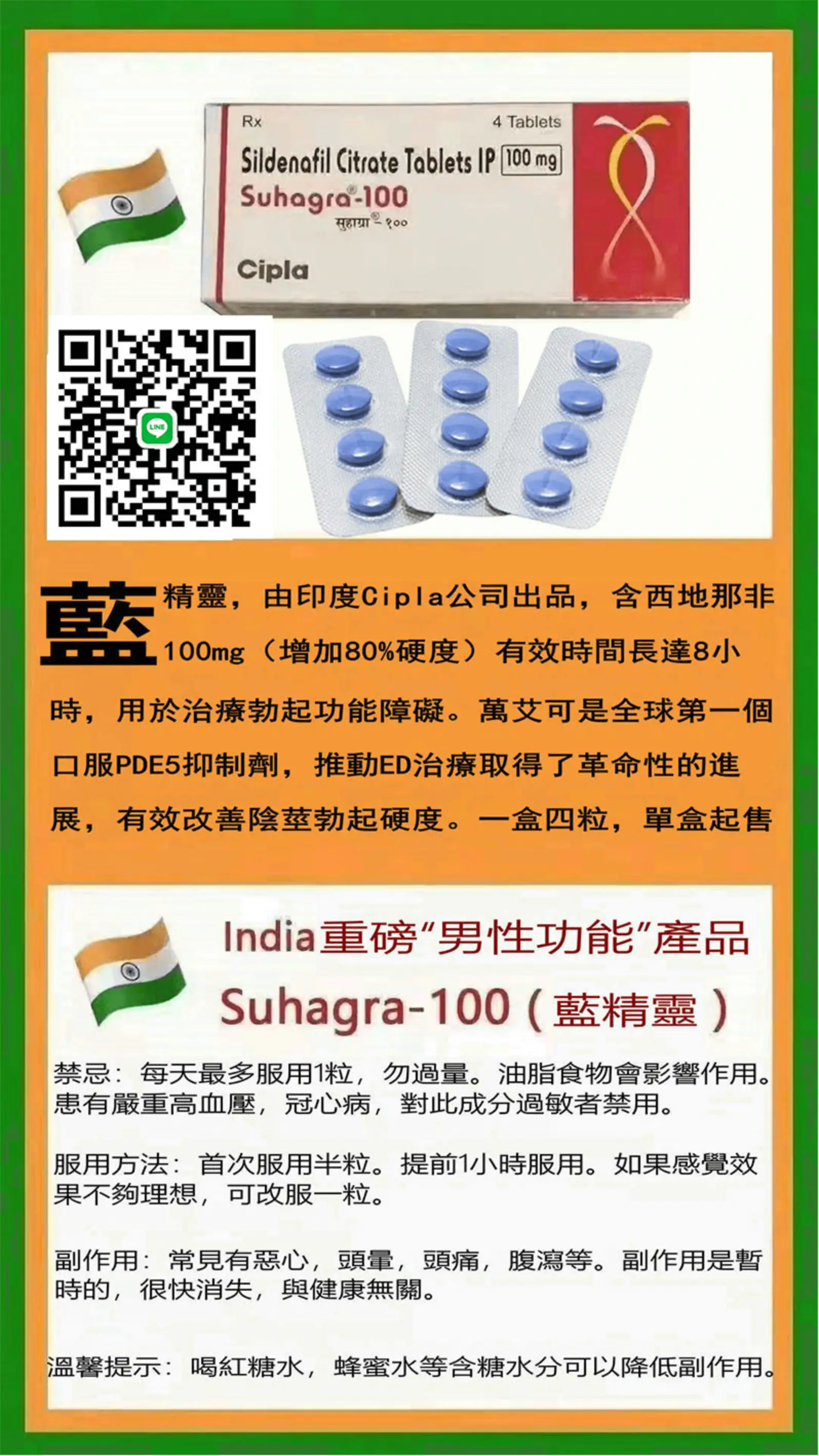 威而鋼學名藥優勢比較圖